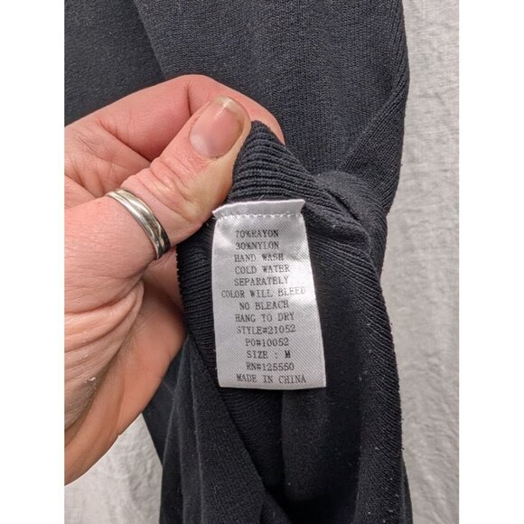 Hera Collection Women's Black Body-Con Midi Dress Sz Medium Adjustable Straps F6 - Picture 4 of 8